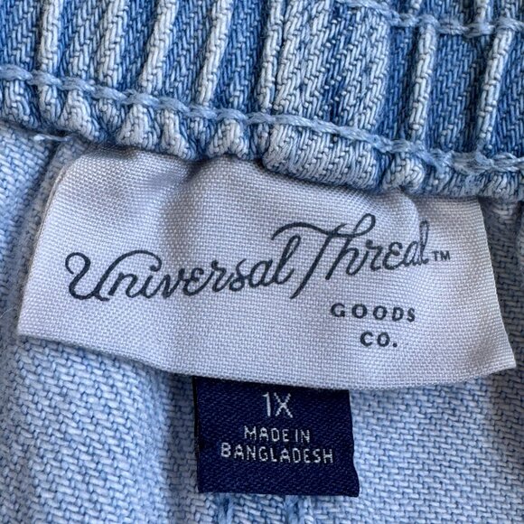 NEW Universal Thread Wide Leg High Rise Baggy Jeans Light Wash 4 Pockets Size 1X - Picture 8 of 11